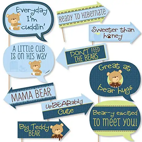 Baby Boy Teddy Bear Baby Shower Photo Booth Props