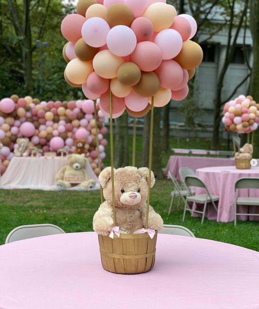 teddy bear centerpiece balloons