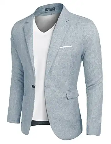 Mens Blazer Slim Fit One Button Casual Daily Sport Coat