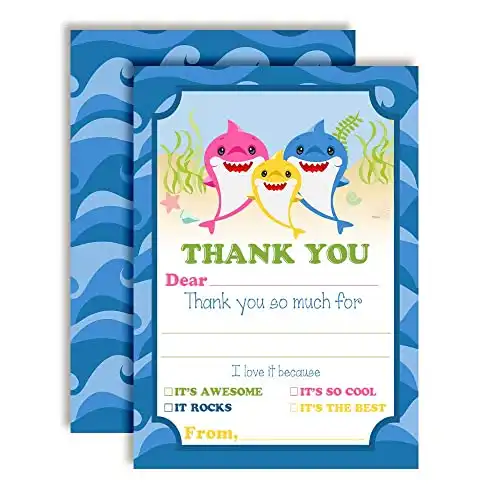 Baby Shark Fill-in Thank You Card