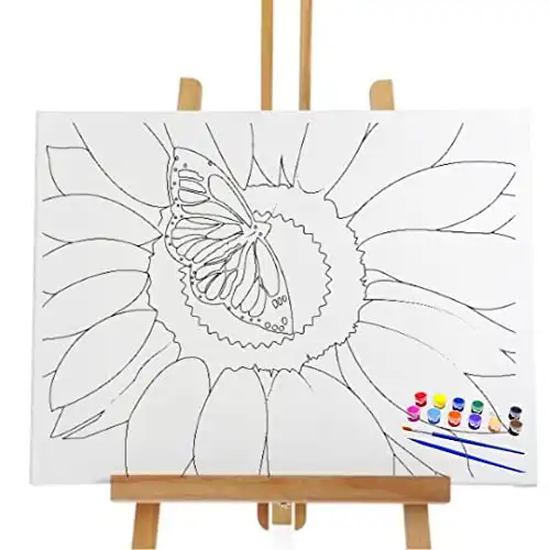 Sunflower Pre-Drawn Canvas Paint Kit