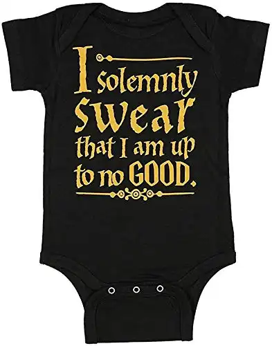 Harry Potter Unisex Baby Up To No Good One Piece Bodysuit - Black (6 Months)