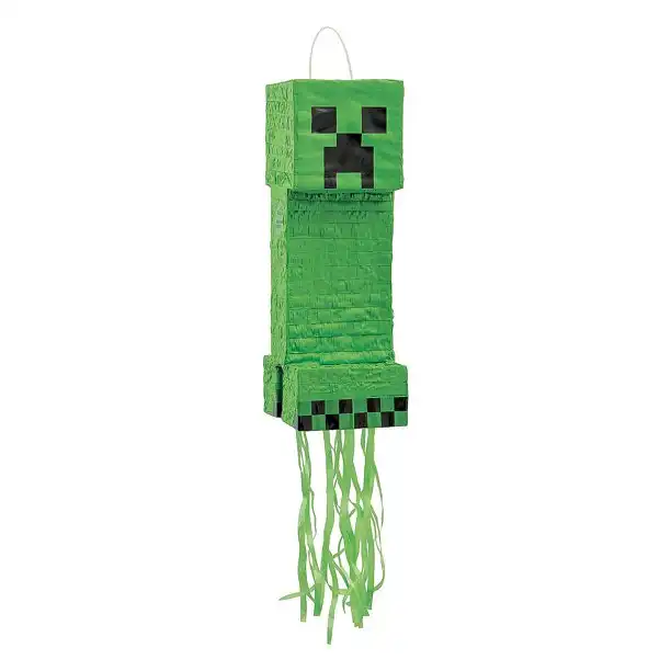 Minecraft® Creeper Pull-String Piñata, Party Supplies, Birthday, 1 Pieces